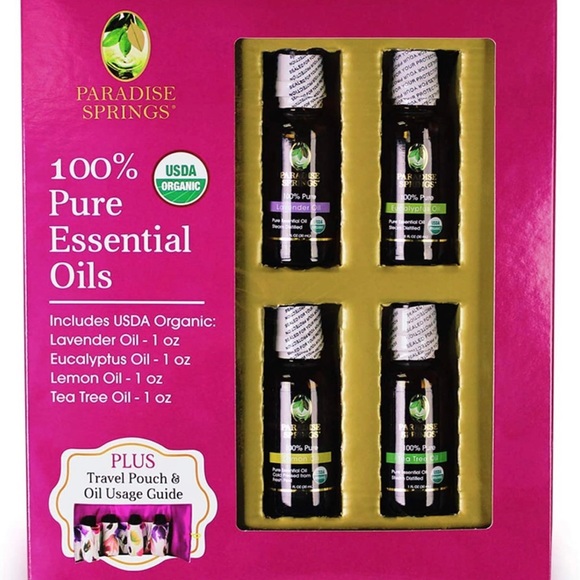 Paradise Springs Essential Oils | 4 Bottles | Eucalyptus Lavender Lemon Tea Tree - Picture 2 of 11